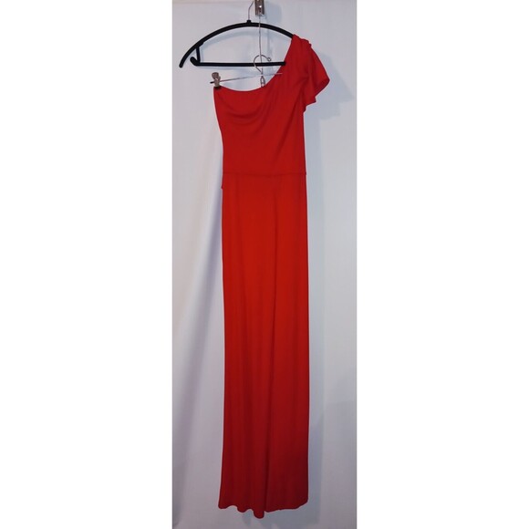 Lovers Friends Bethany Jumpsuit Small Red Women 1 Shoulder Front Tie Belt & Zip - Picture 9 of 15